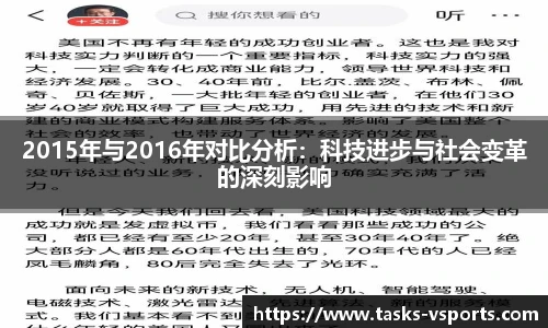 2015年与2016年对比分析：科技进步与社会变革的深刻影响